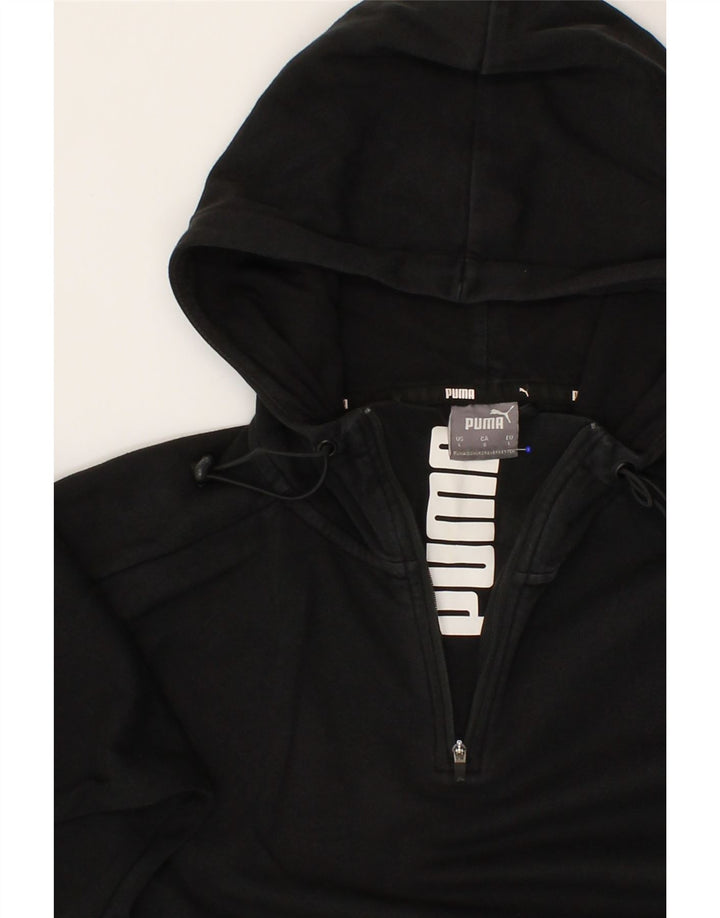 PUMA Mens Hoodie Jumper Large Black Polyester Vintage Puma and Second-Hand Puma from Messina Hembry 