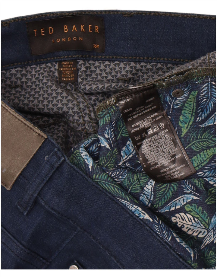 Ted Baker Herre Slim Jeans W36 L32 Marineblå Bomuld