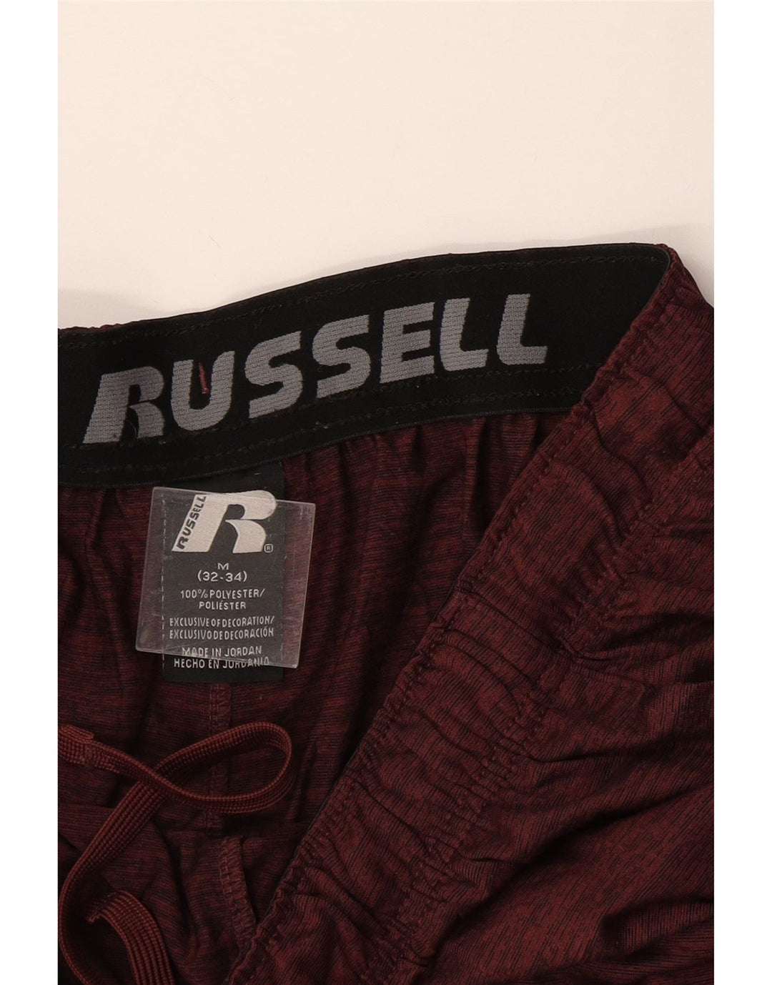 Russell Athletic Herre Dri Fit Sportshorts Medium Maroon Colourblock