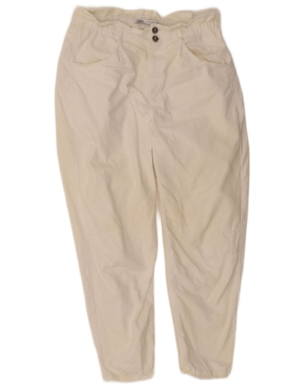 Zara Dame Højtaljede tilspidsede Jeans EU 42 Large W32 L26 Hvid