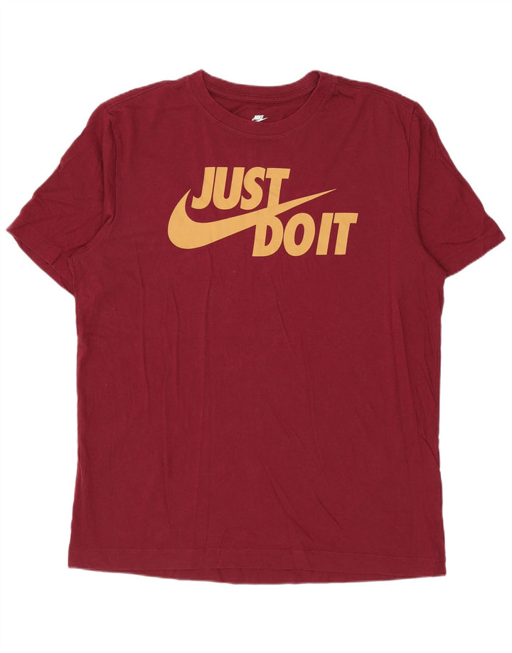 NIKE grafisk t-shirt til mænd, medium Bourgogne bomuld