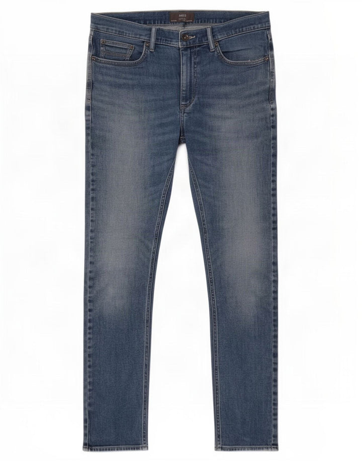 Marks & Spencer Herre Slim Jeans W34 L33 Blå Bomuld
