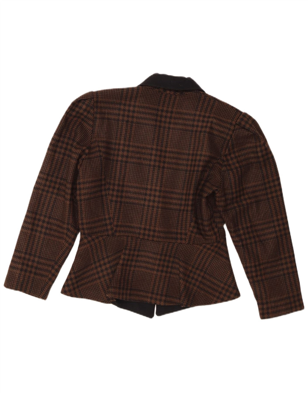 Vintage Dame 1-knap Blazer Jacket IT 46 Stor Brun Houndstooth
