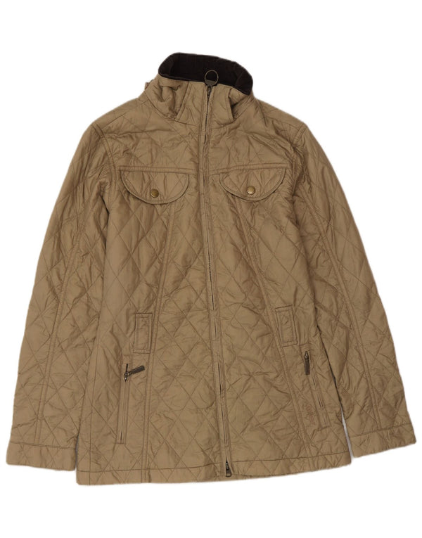 Barbour Quiltet jakke til kvinder UK 8 Lille beige polyamid