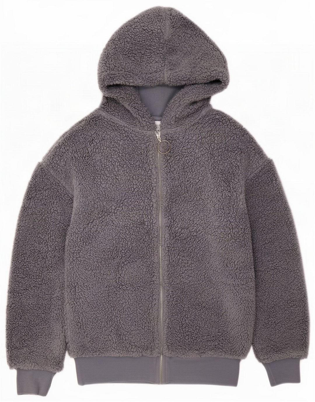 Topshop Dame Hættejakke UK 8 Small Grå Polyester
