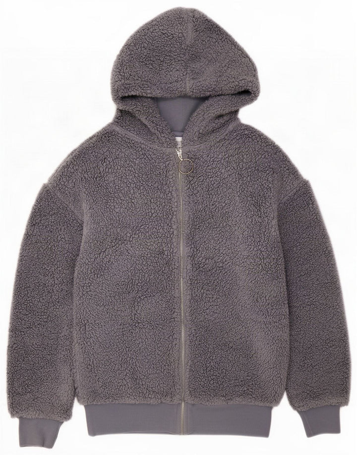 Topshop Dame Hættejakke UK 8 Small Grå Polyester