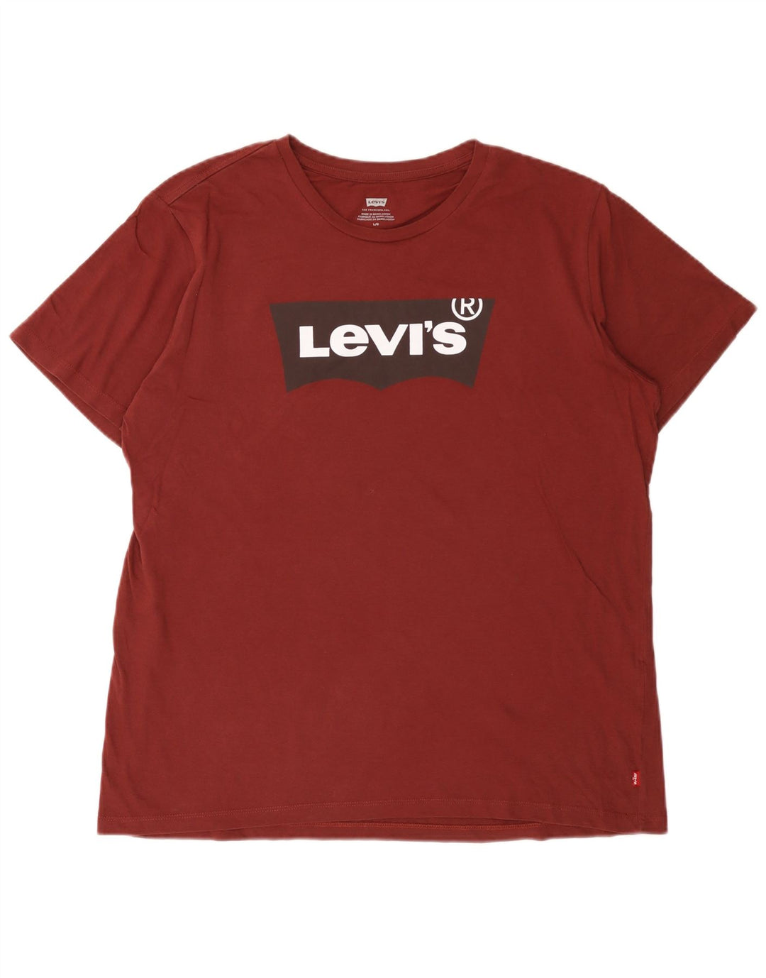 Levi's Herre grafisk T-shirt Top Stor Bourgogne bomuld