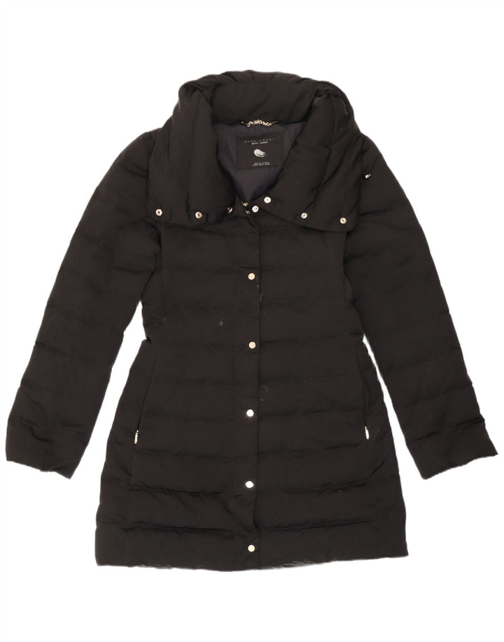Zara polstret jakke til kvinder UK 10 Lille sort nylon