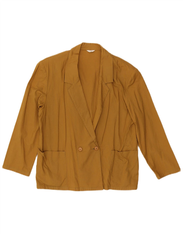 C & A Dame Dobbeltradet Blazer Jakke EU 44 XL Gul Bomuld