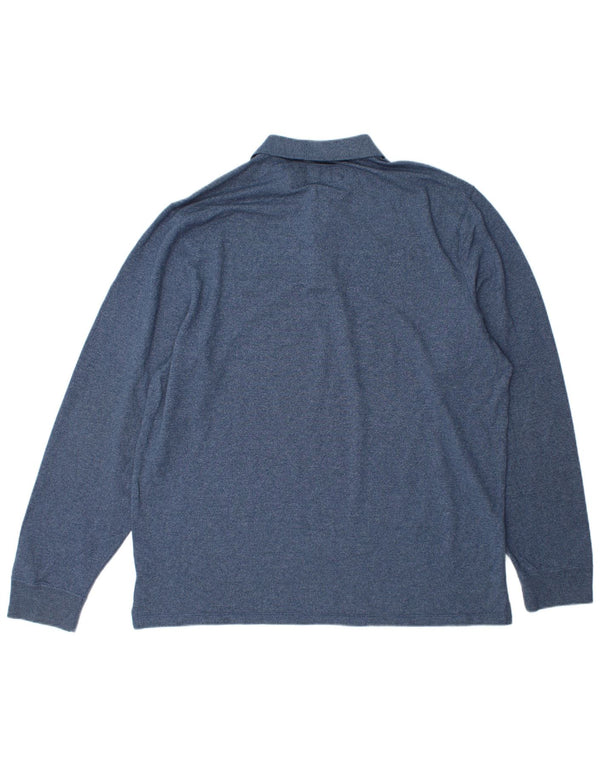 Abercrombie & Fitch Langærmet Polo Shirt til mænd 2XL Blå Bomuld
