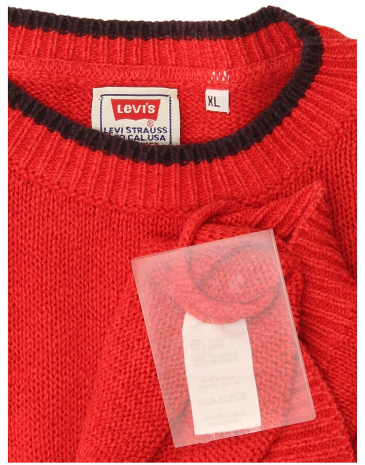 Levi's Herre sweater med rund hals XL rød bomuld