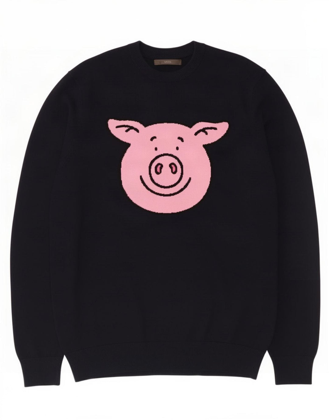 Marks & Spencer Herre grafisk rund hals sweater mellem sort bomuld