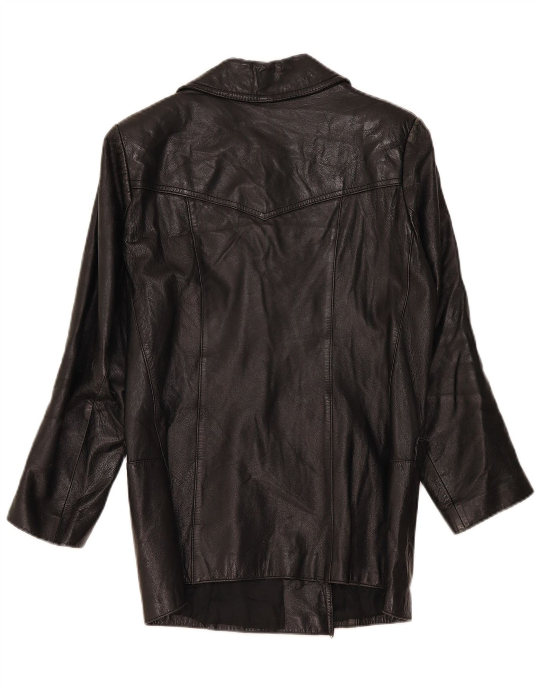 Vintage dobbeltradet læderjakke til kvinder IT 46 Large Black