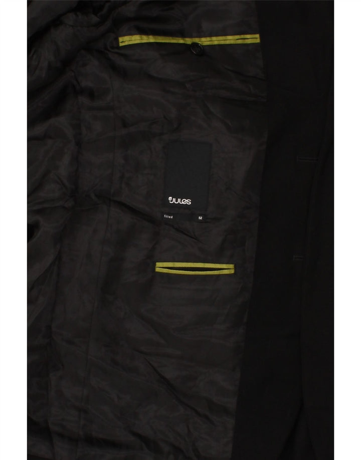 JULES Mens 2 Button Blazer Jacket IT 52 XL Black Polyester Vintage Jules and Second-Hand Jules from Messina Hembry 