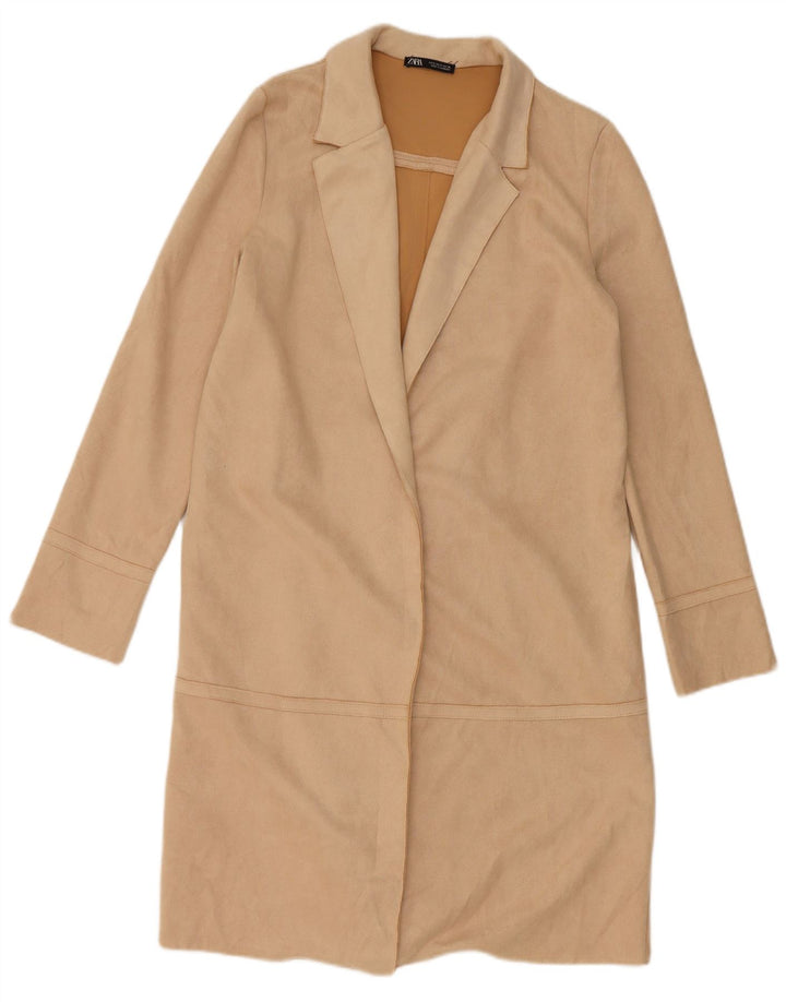 Zara Dame Overfrakke UK 10 Small Beige