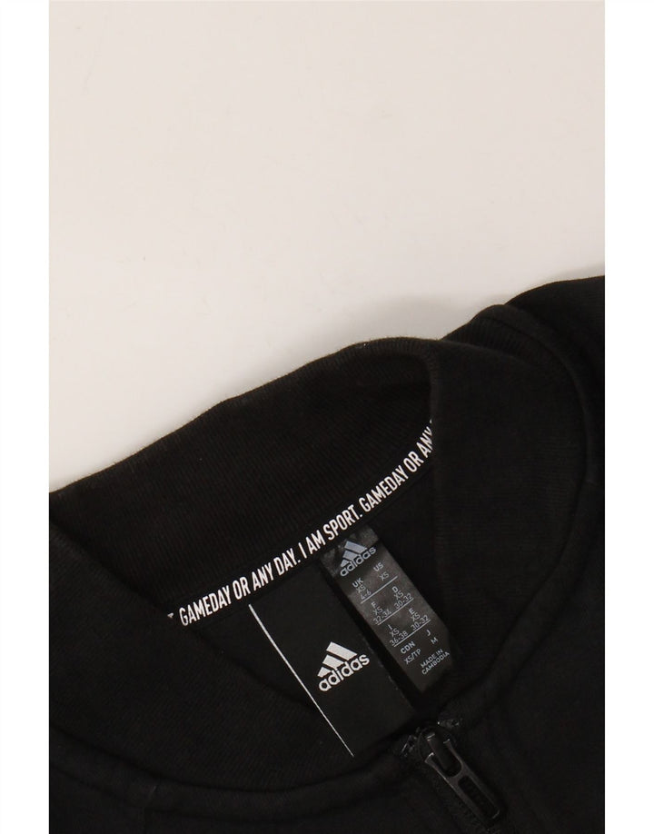 ADIDAS Womens Crop træningsdragt topjakke UK 4/6 XS Sort