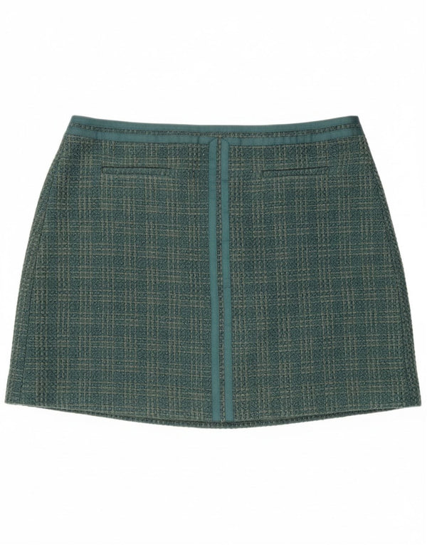 Hobbs Dame Lavtalje Mininederdel UK 16 Large W36 Green Check Polyester