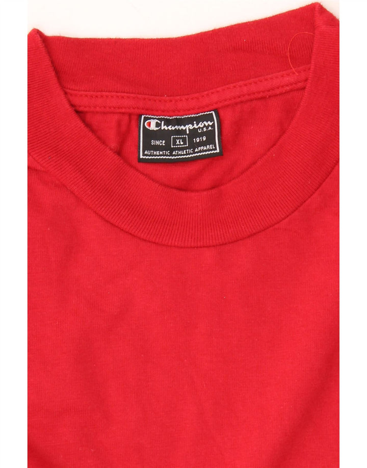 CHAMPION Mens Graphic Top Long Sleeve XL Red Vintage Champion and Second-Hand Champion from Messina Hembry 