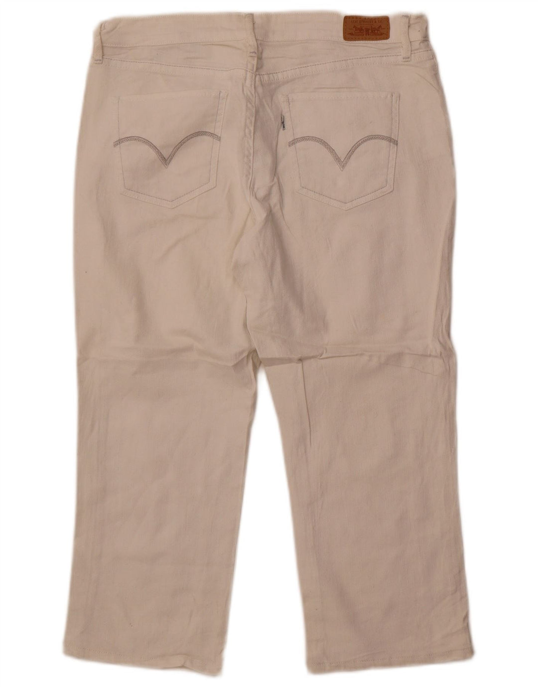 Levi's Dame Capri Jeans US 12 Large W32 L22 Hvid Bomuld