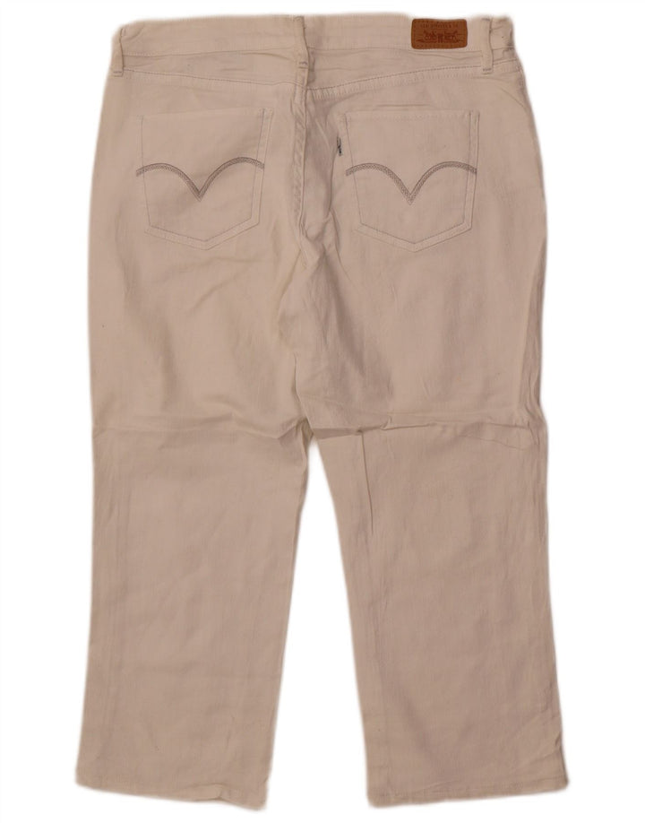 Levi's Dame Capri Jeans US 12 Large W32 L22 Hvid Bomuld