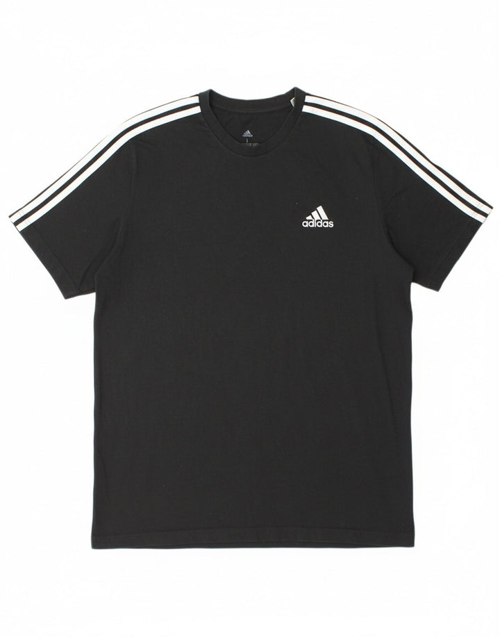ADIDAS Mens T-Shirt Top Large Black Cotton