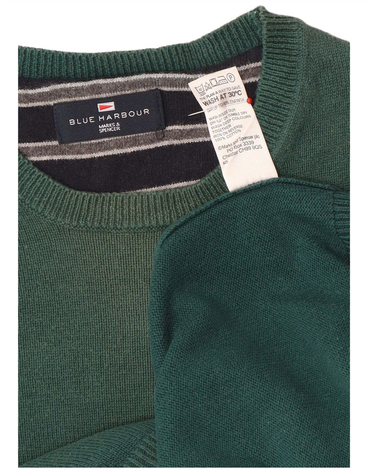 Marks & Spencer Herre Blue Harbor Crew Neck sweater mellemgrøn