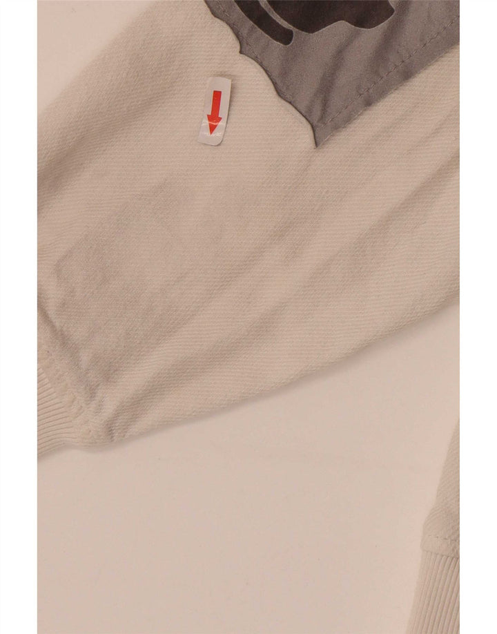 Zara Herre Grafisk Loose Fit Hoodie Jumper Medium White