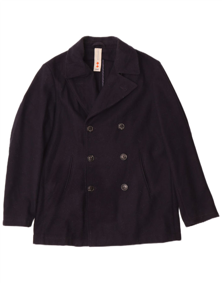 Slam Herre Pea Coat UK 42 XL Marineblå Uld