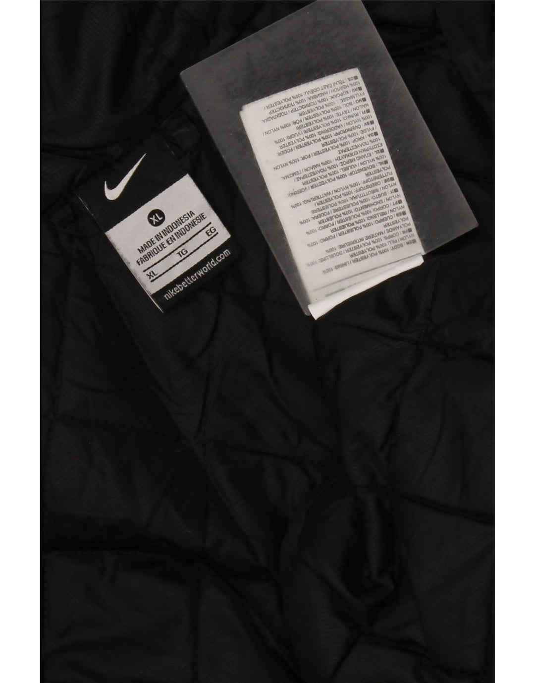 Nike vindjakke med hætte til mænd UK 42 XL sort polyester