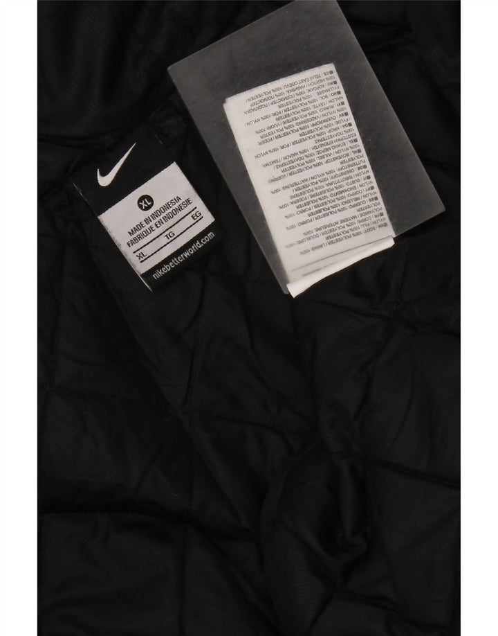 Nike vindjakke med hætte til mænd UK 42 XL sort polyester