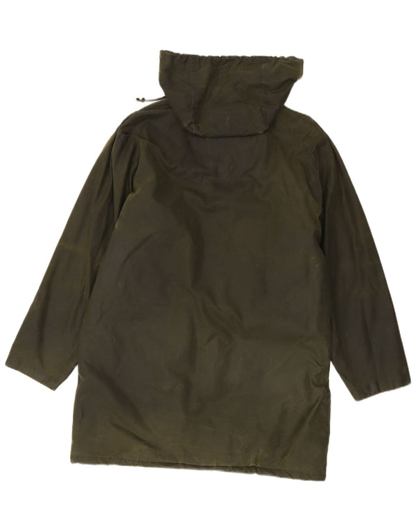 Nuage Dame Oversized Hætte Vokset Bomuld Regnfrakke UK 12 Medium Khaki
