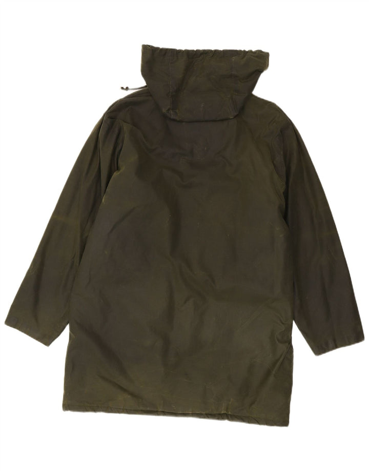 Nuage Dame Oversized Hætte Vokset Bomuld Regnfrakke UK 12 Medium Khaki