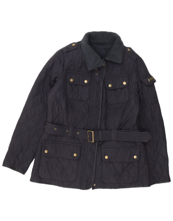 Barbour Quiltet jakke til kvinder UK 14 Large Navy Blue