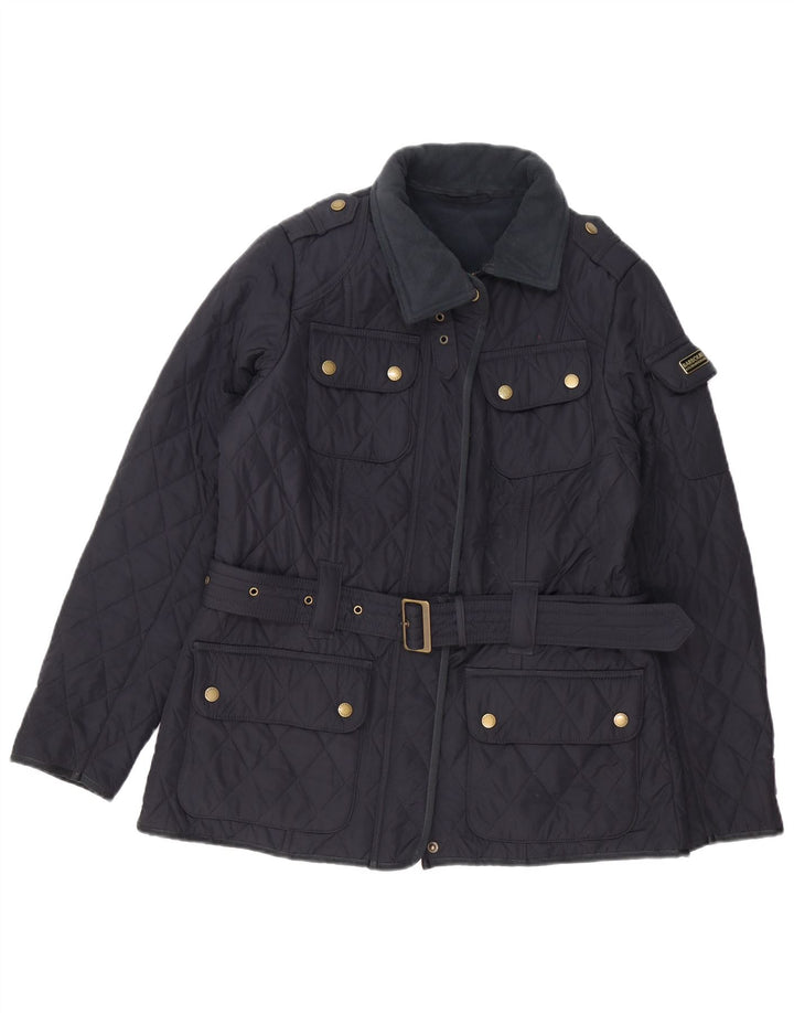 Barbour Quiltet jakke til kvinder UK 14 Large Navy Blue