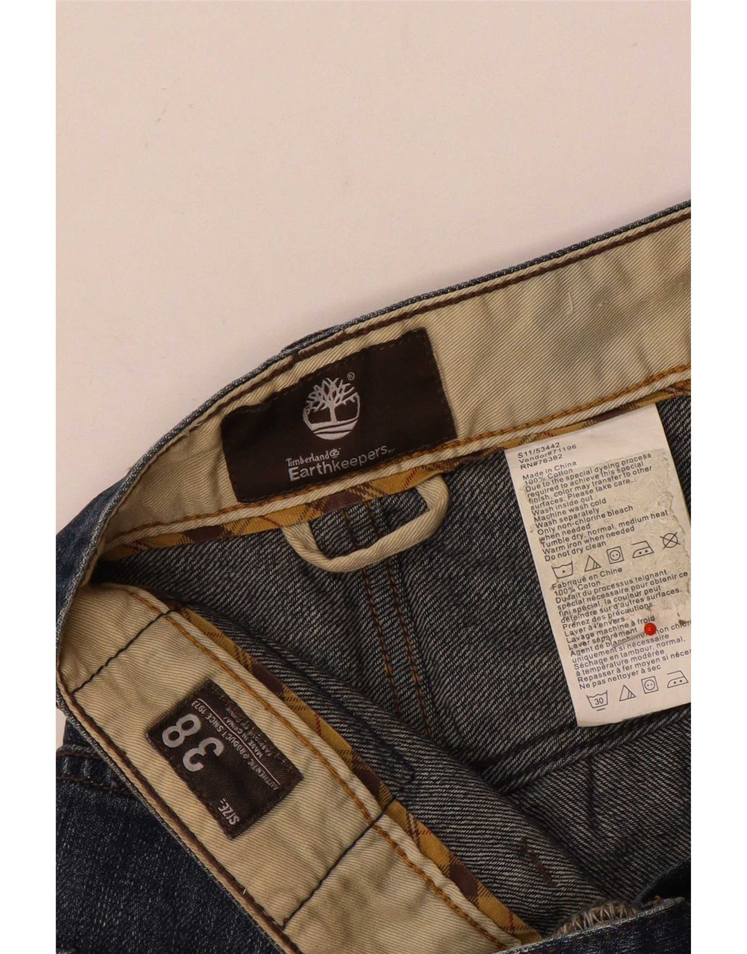 Timberland Mens Earthkeepers Straight Jeans W38 L33 Blå Bomuld