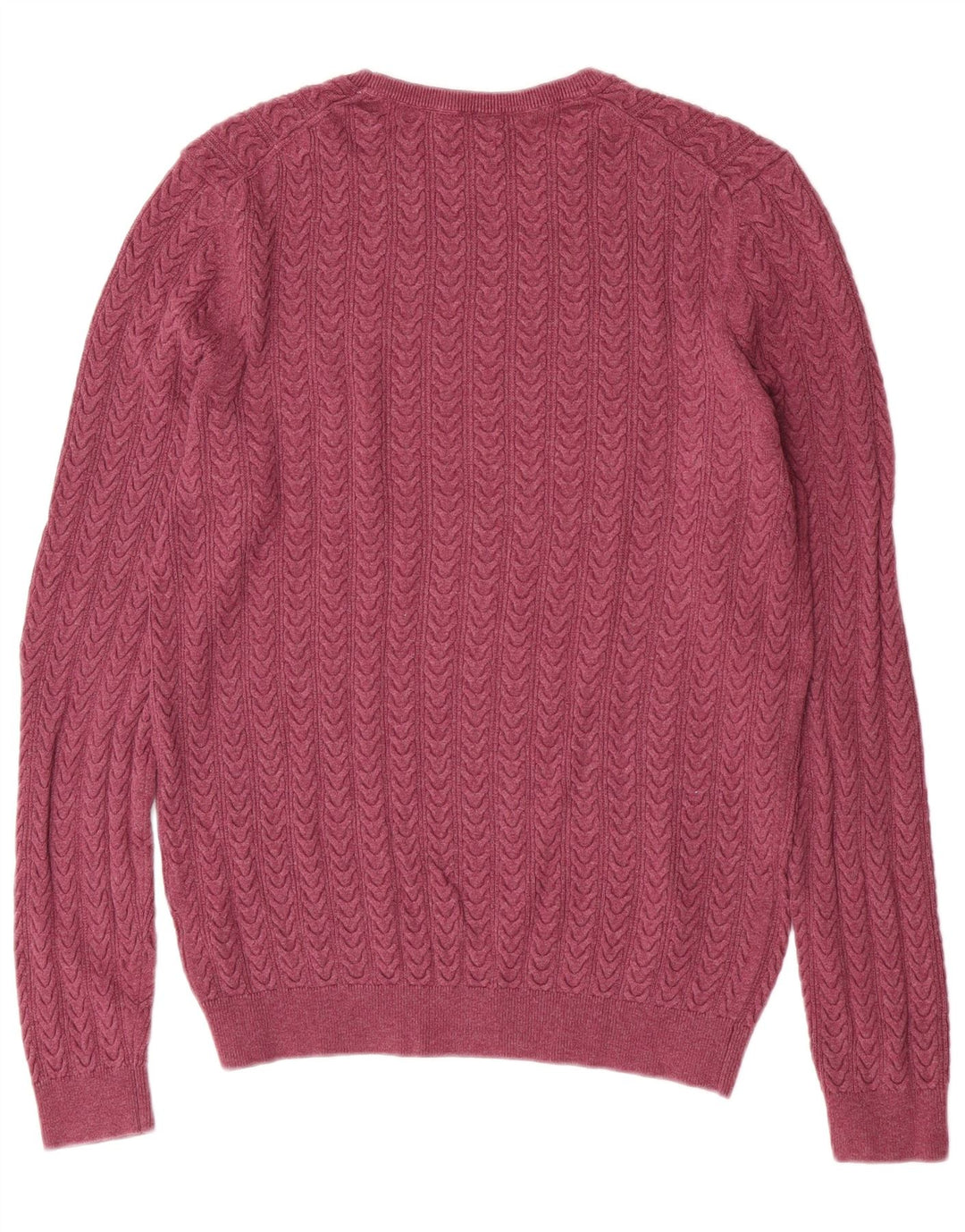 Massimo Dutti Herre Crew Neck Jumper Sweater Stor Bourgogne Bomuld