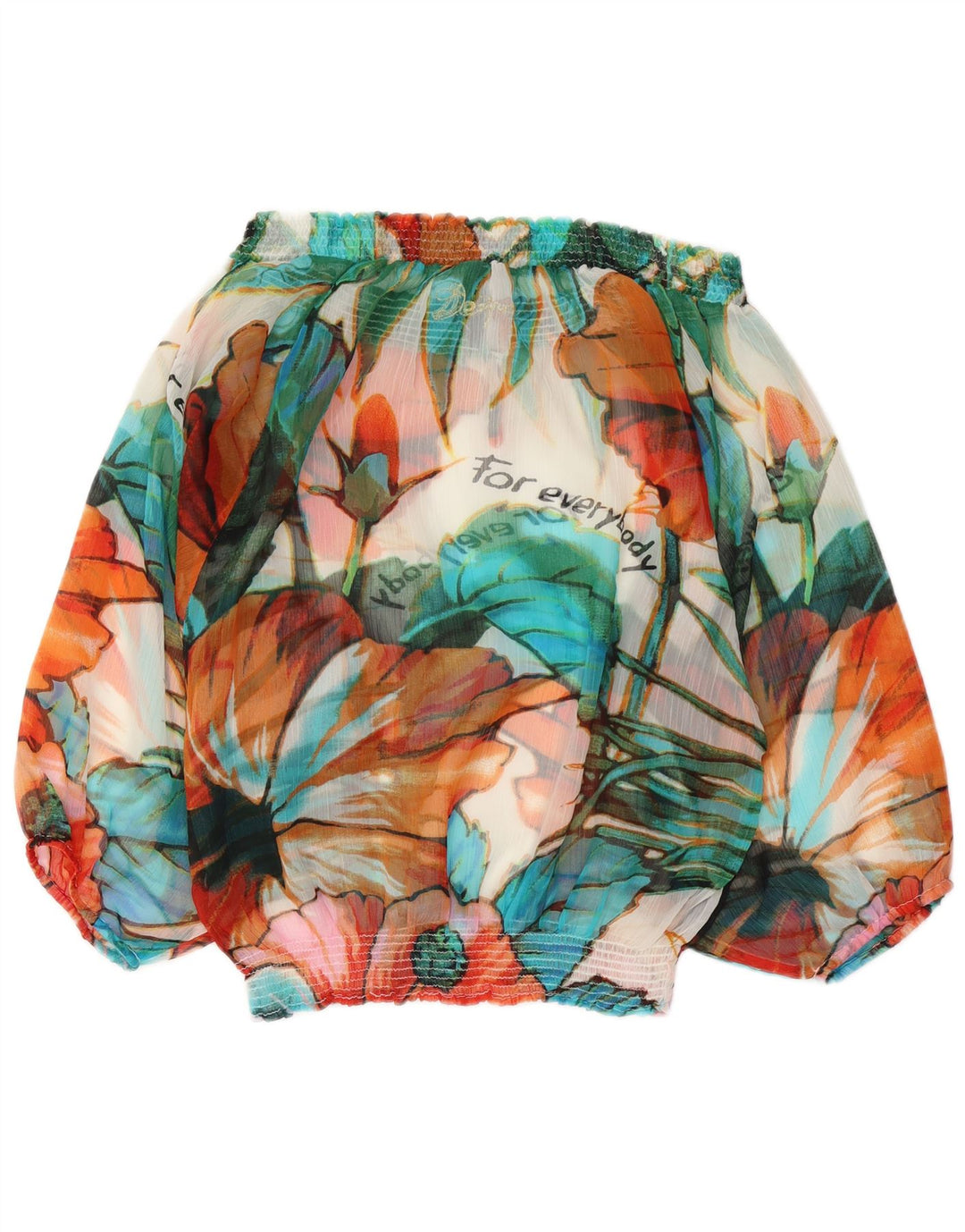 Desigual Dame Langærmet Off Shoulder Top UK 10 Small Multicolored