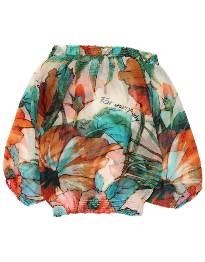 Desigual Dame Langærmet Off Shoulder Top UK 10 Small Multicolored