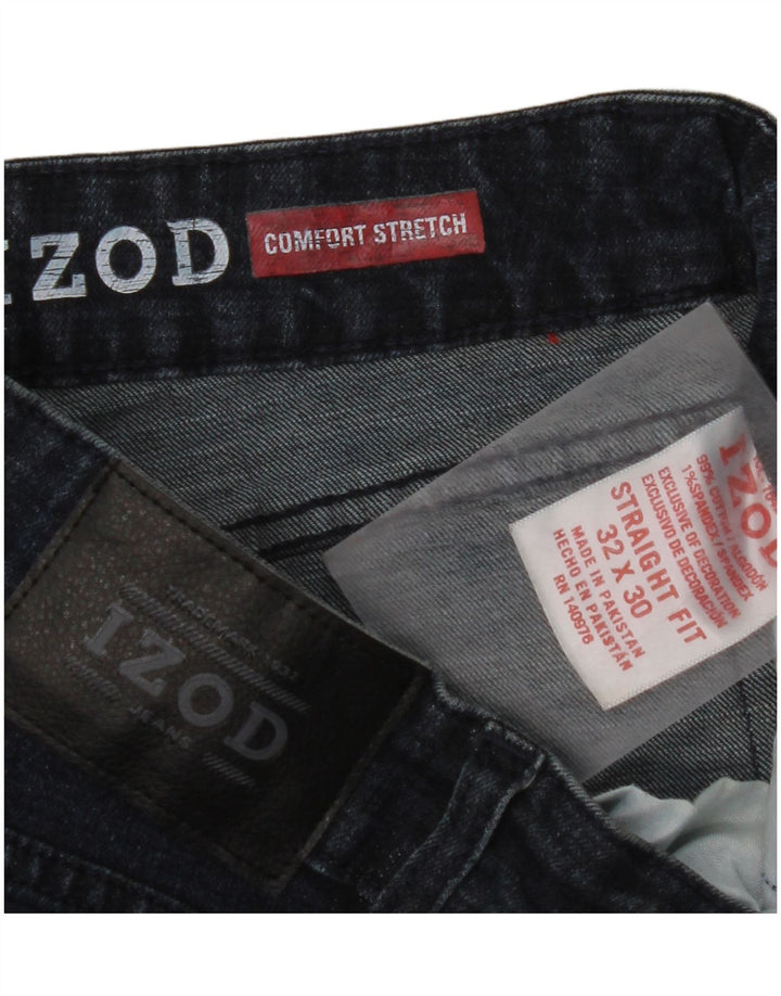 IZOD Herre Comfort Stretch Straight Jeans W32 L30 Blå Bomuld