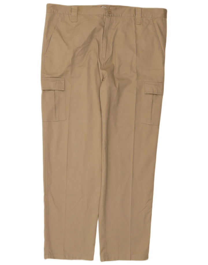 VINTAGE Straight Cargo Bukser til mænd W42 L31 Beige Polyester