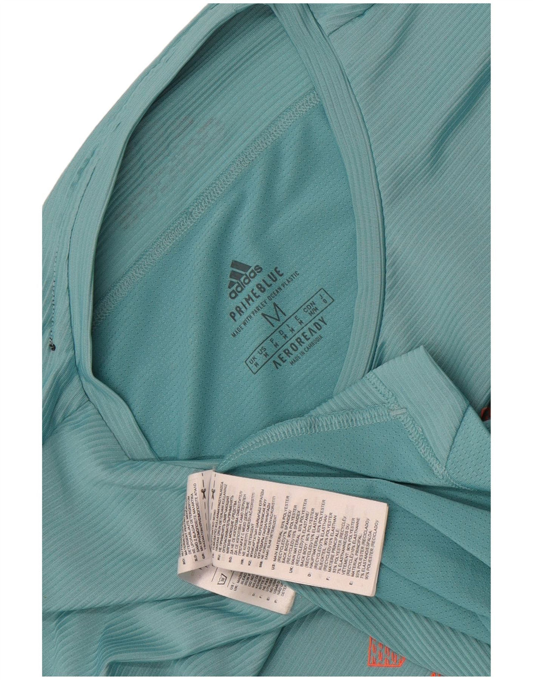 Adidas Herre Aeroready Grafisk T-Shirt Top Medium Turkis Polyester