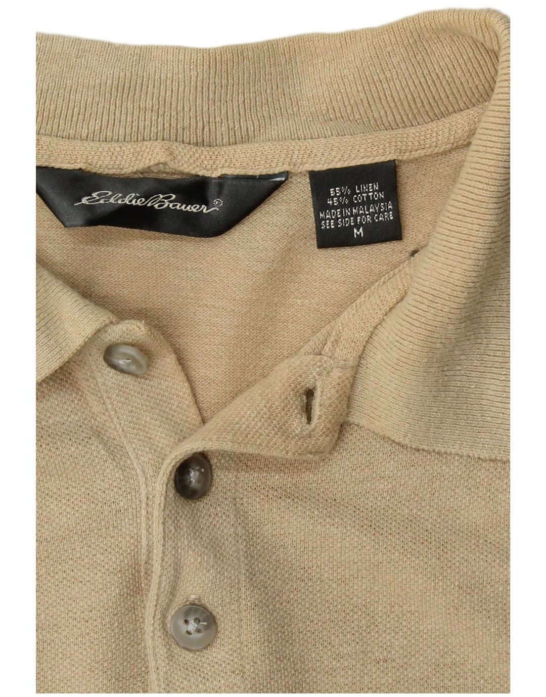 EDDIE BAUER Poloshirt til mænd Medium Beige hør