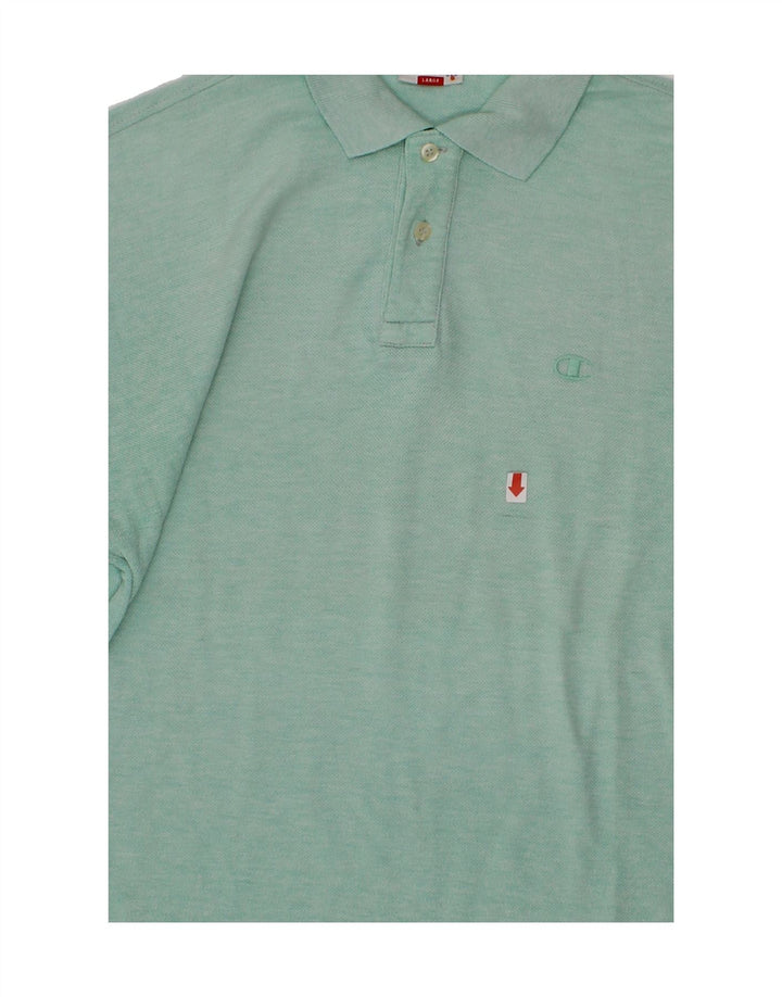 CHAMPION Mens Polo Shirt Large Green Cotton Vintage Champion and Second-Hand Champion from Messina Hembry 