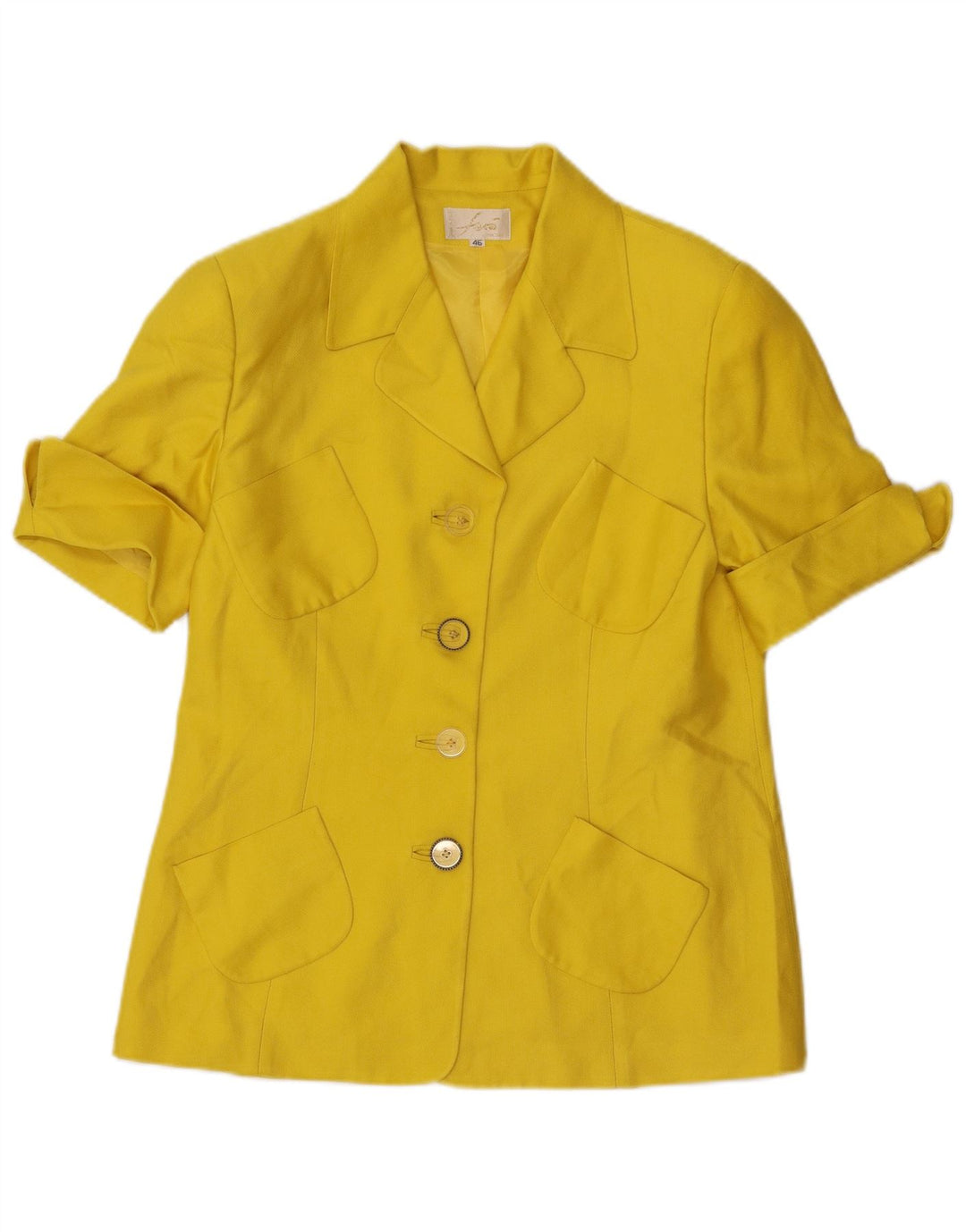 Vintage kvinders 4 knap 2 stykke nederdel sæt IT 46 Large W32 gul silke