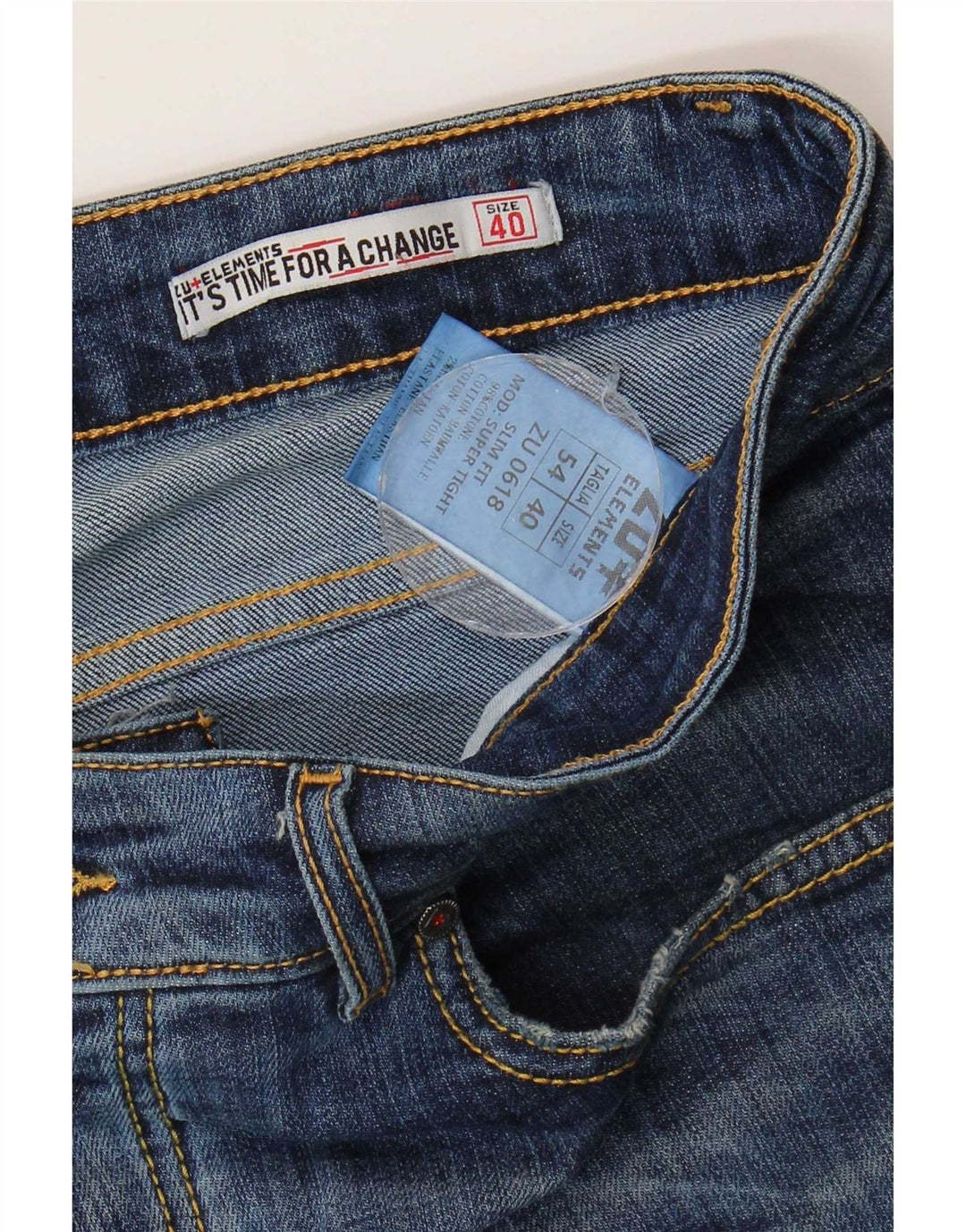 Zu Elements Slim Jeans til mænd W40 L30 blå bomuld