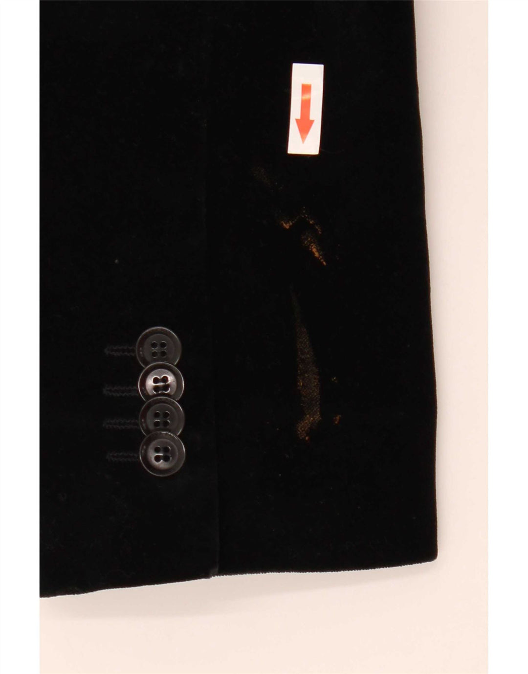 Zara Herre 1 Knap Velvet Blazer Jacket EU 52 Stor Sort Bomuld
