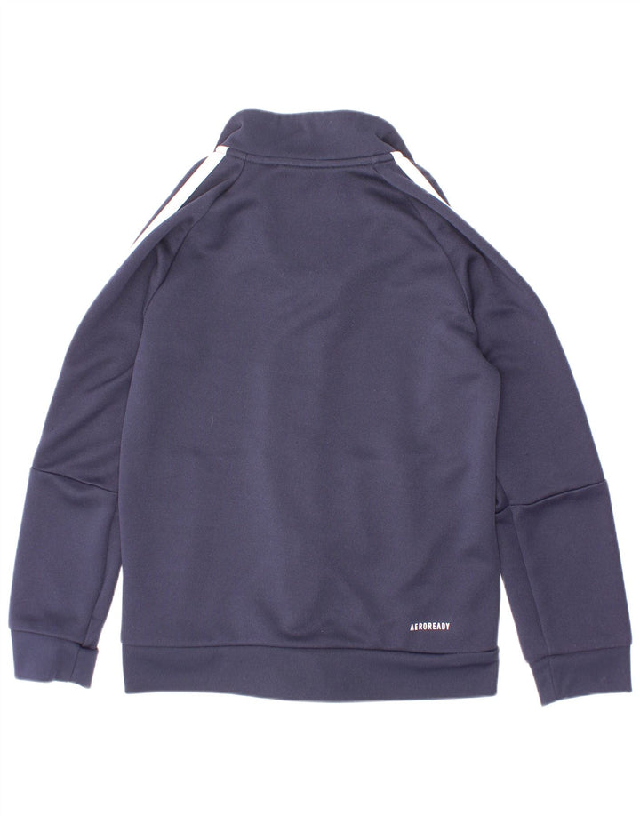 Adidas Boys Aeroready Tracksuit Topjakke 7-8 år Navy Blue Polyester