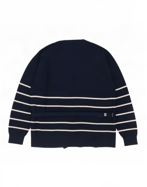 Marks & Spencer Dame Cardigan Sweater UK 16 Stor Marineblå Stribet