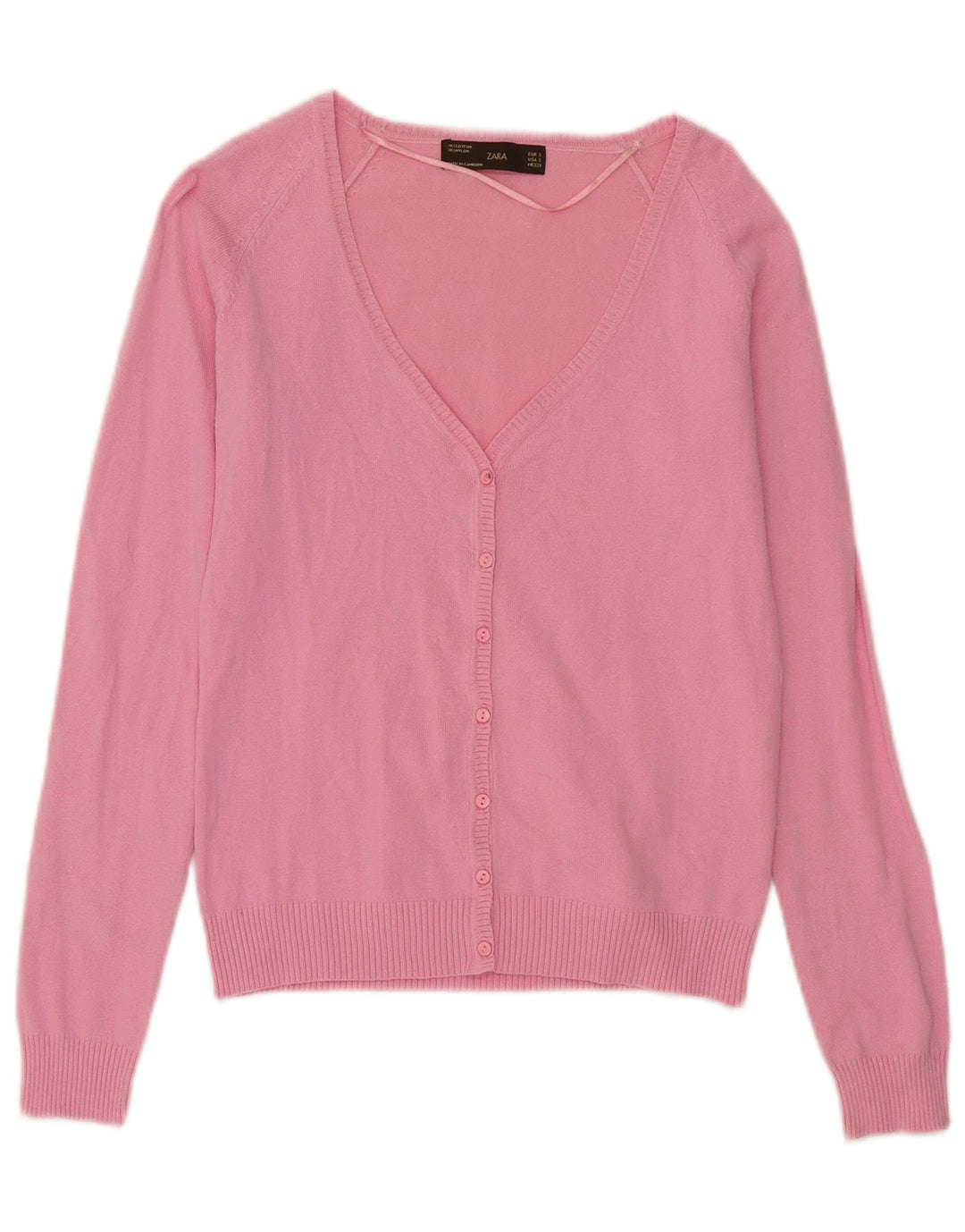 Zara Dame Cardigan Sweater UK 10 Small Pink