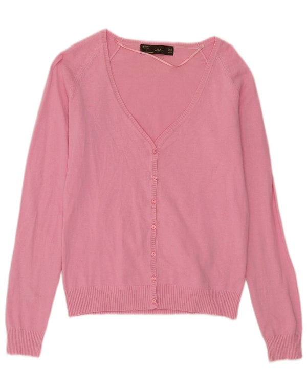 Zara Dame Cardigan Sweater UK 10 Small Pink